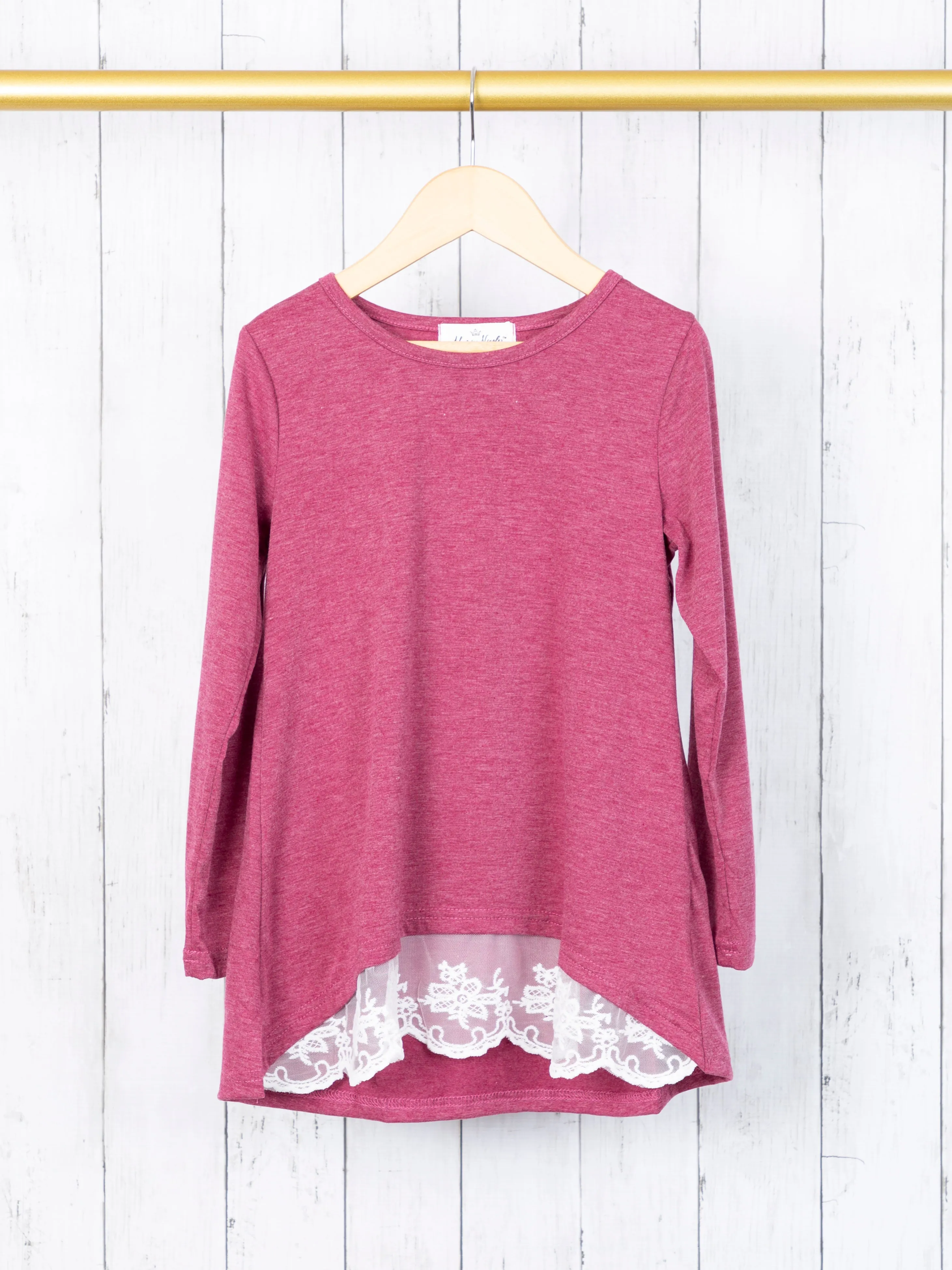 Mom & Me Burgundy Lace Swing Top