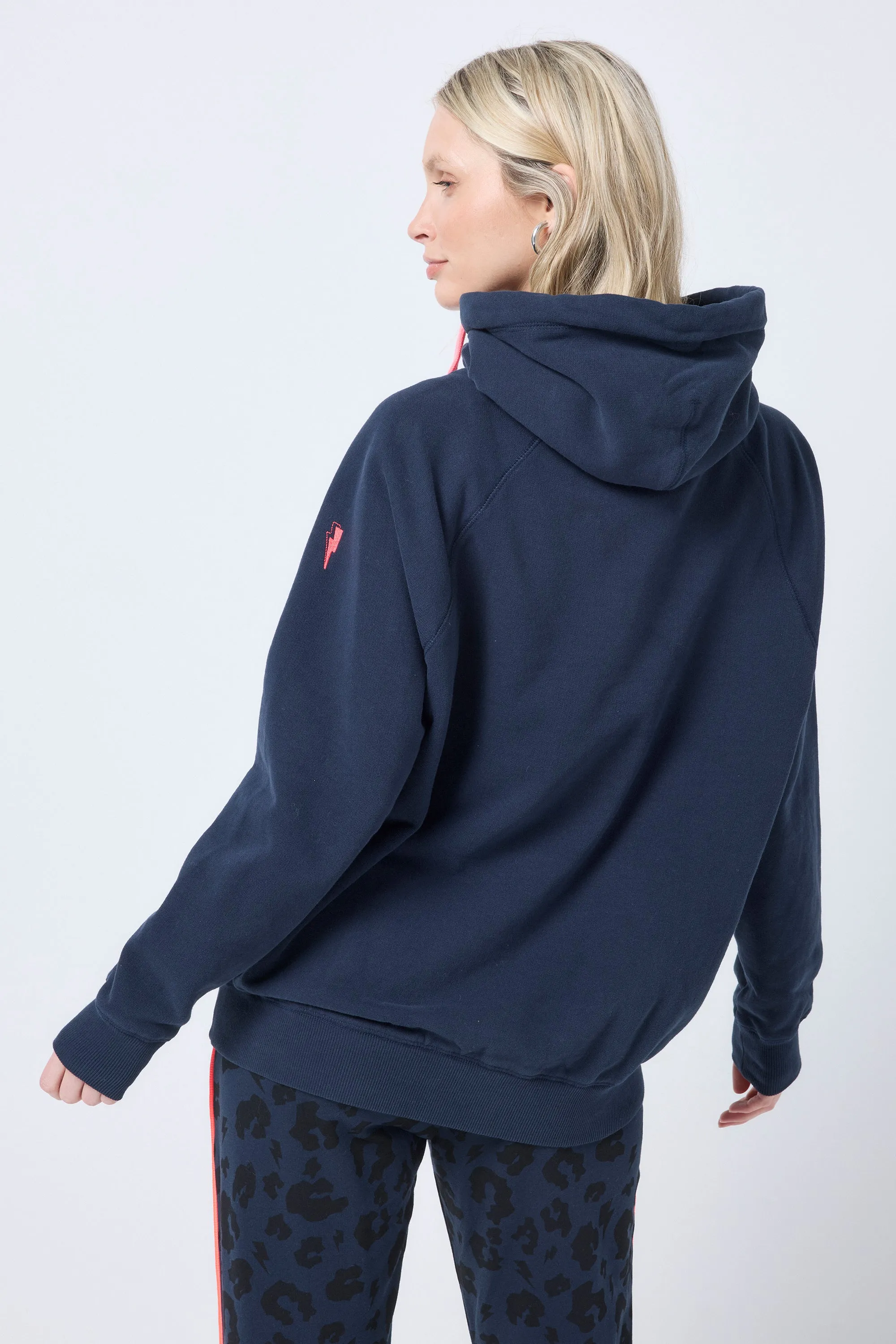 Navy Cowl Neck Hoodie