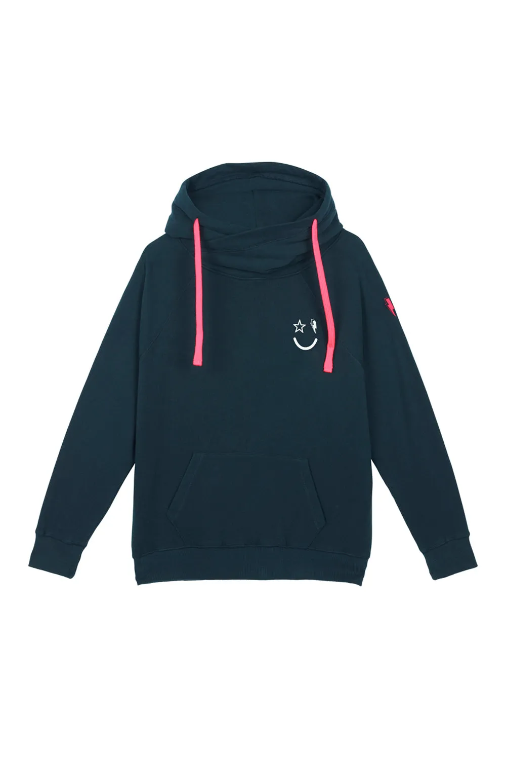 Navy Cowl Neck Hoodie