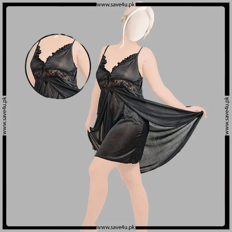 Nighttime Luxury Simple Satin Silk Nighty