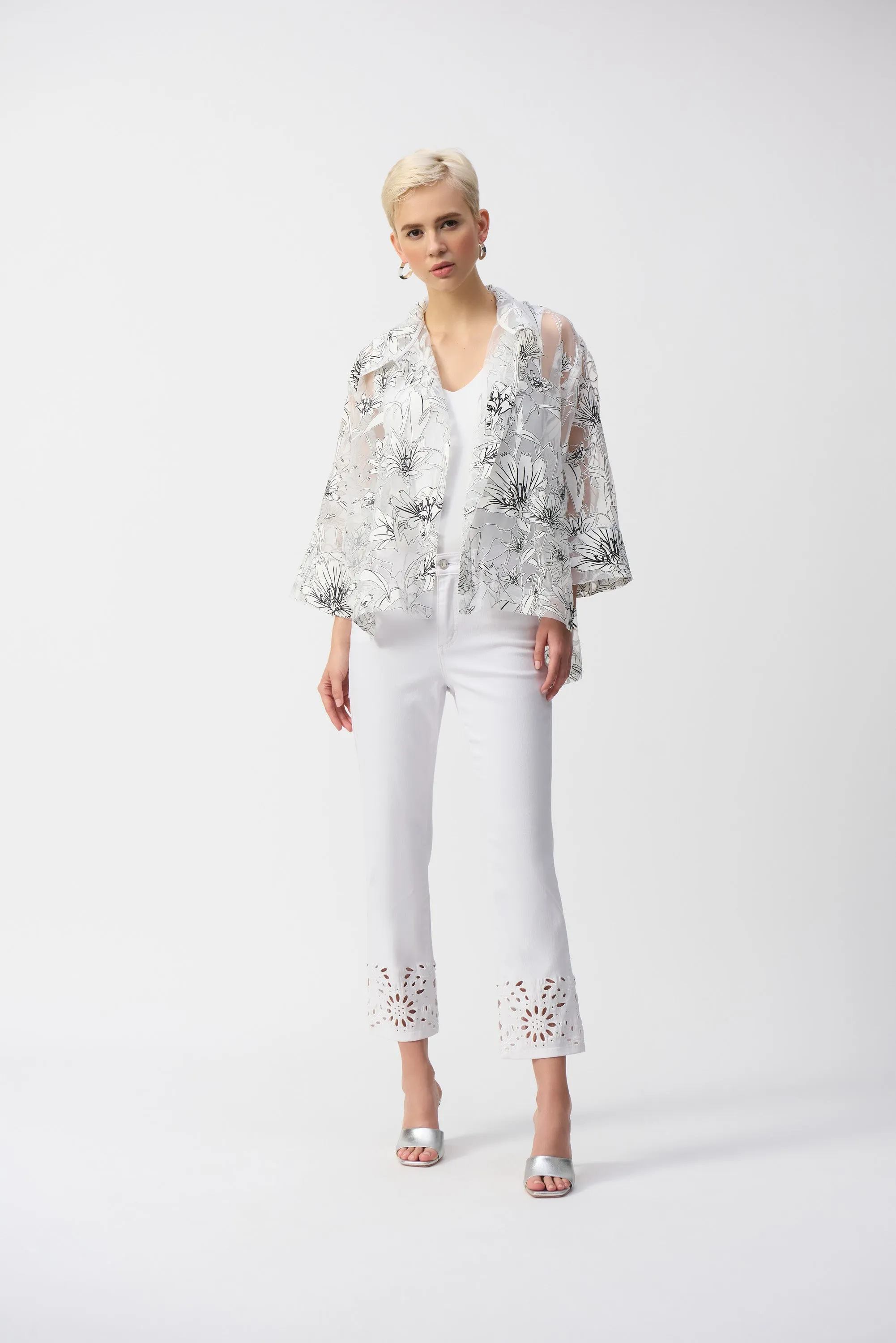 Organza Floral Print Boxy Cover-Up