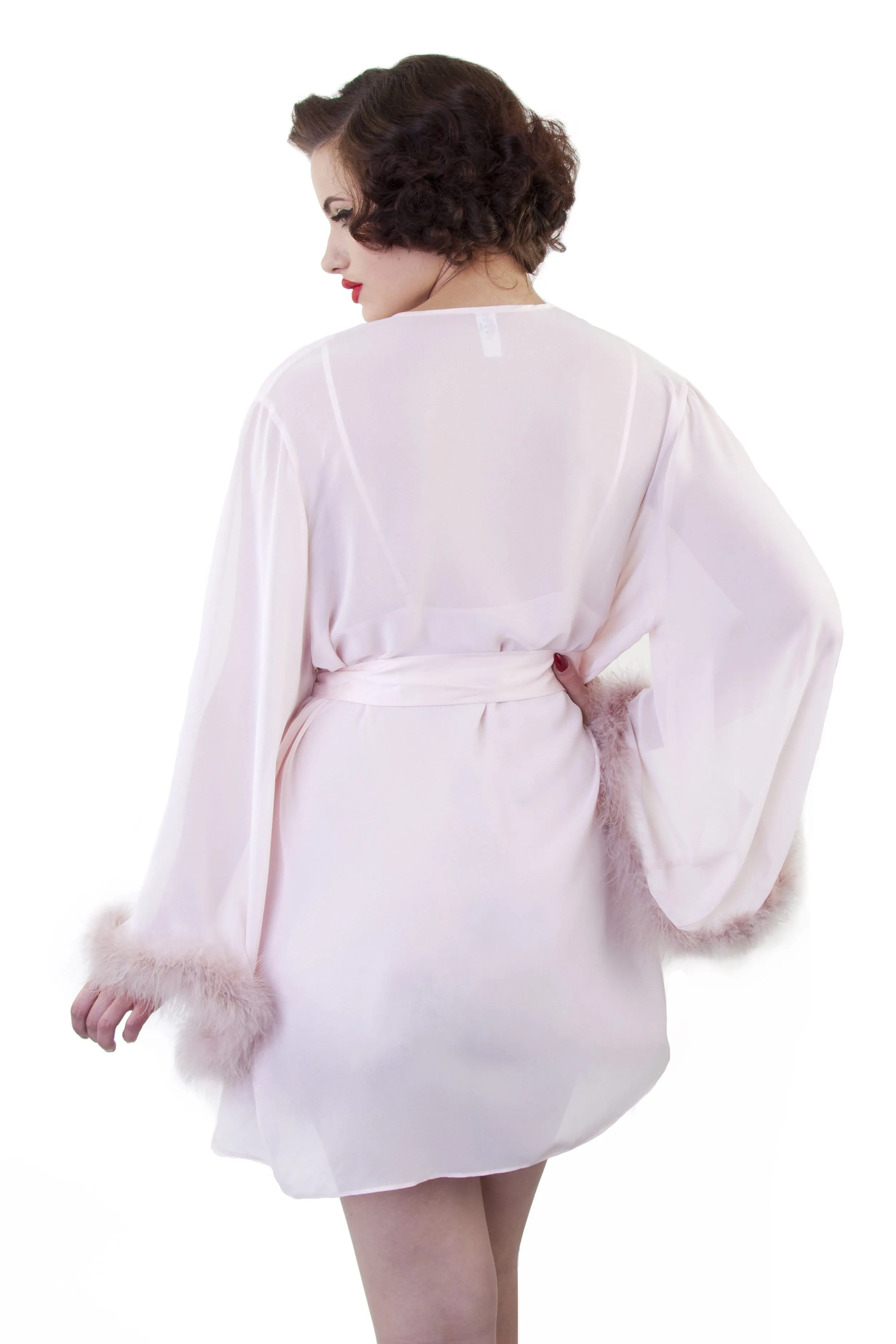 Peach Feather Robe