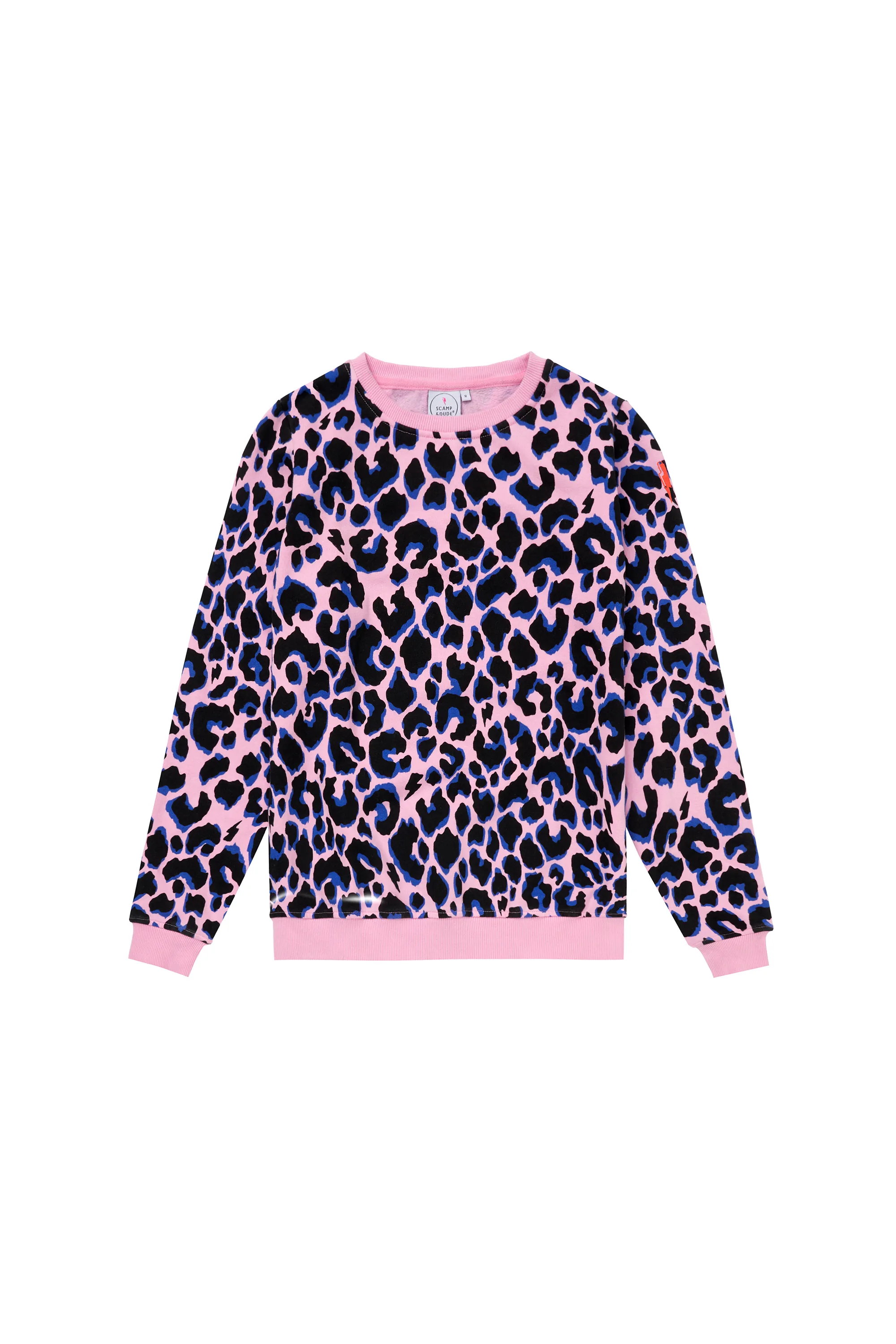 Pink with Blue and Black Shadow Leopard Classic Sweatshirt