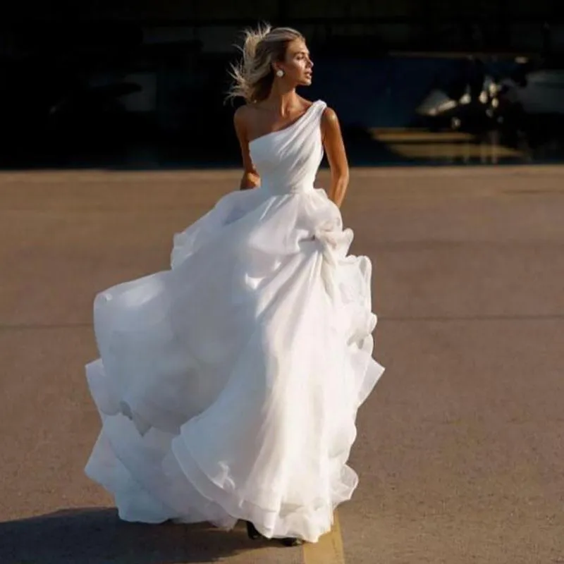 Princess  One Shoulder Wedding Dress