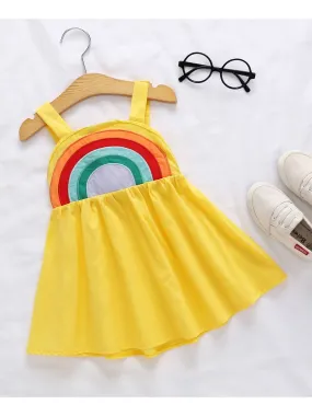 Rainbow Pattern Sundress Baby Toddler Girls Backless Dress