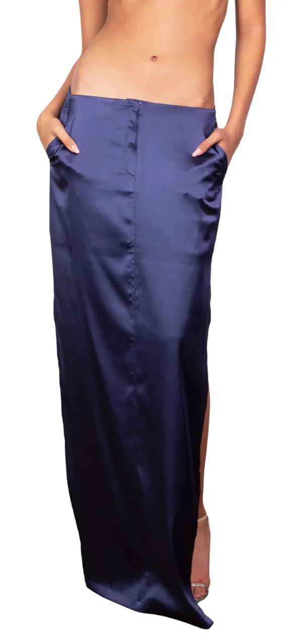 Rylie silk Skirt - Navy Blue