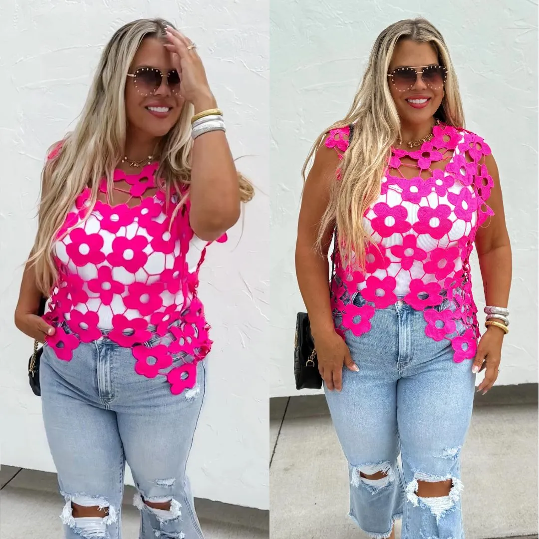 Scarlett Crochet Flower Top Pre-Order