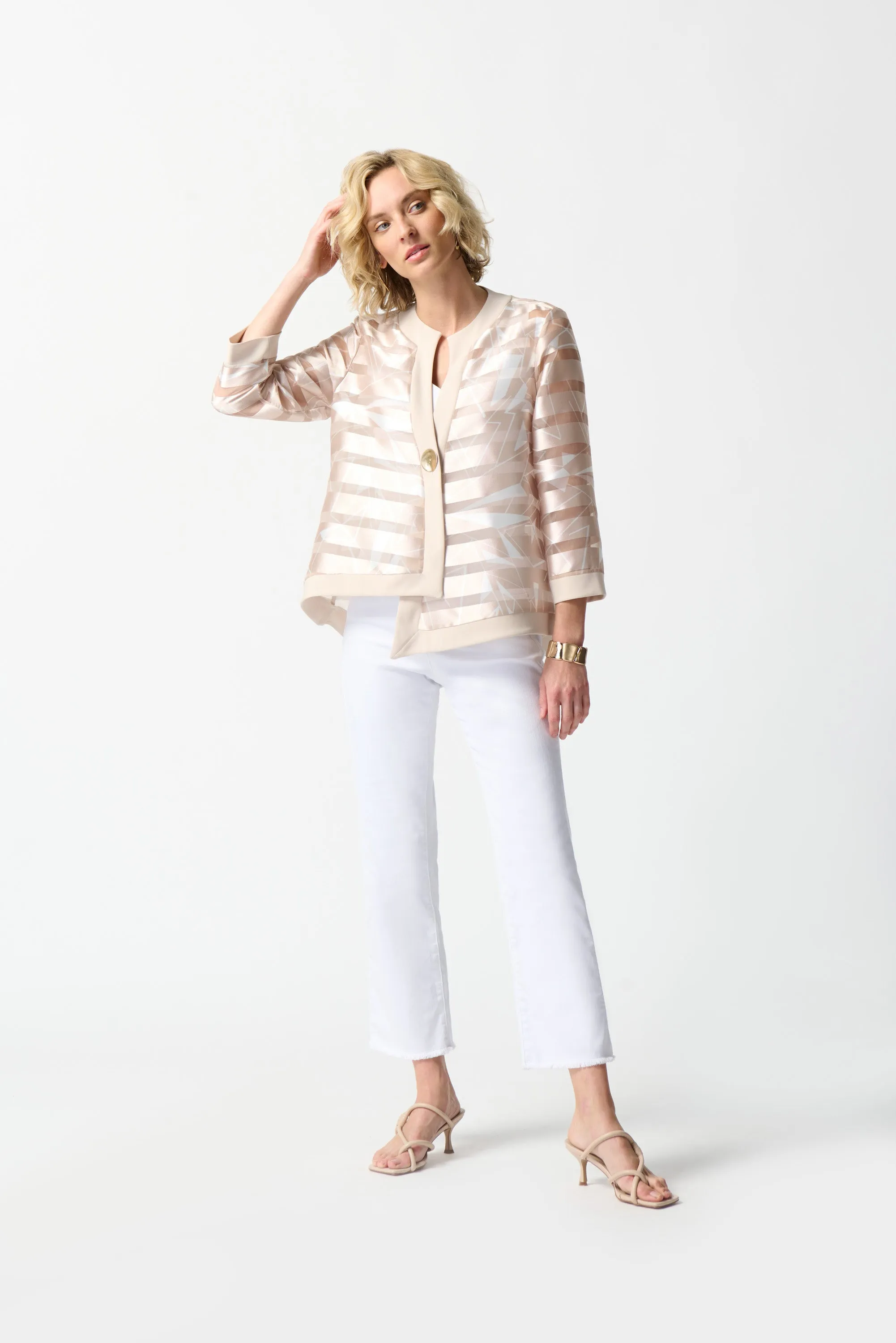 Shadow Stripe Organza Swing Jacket