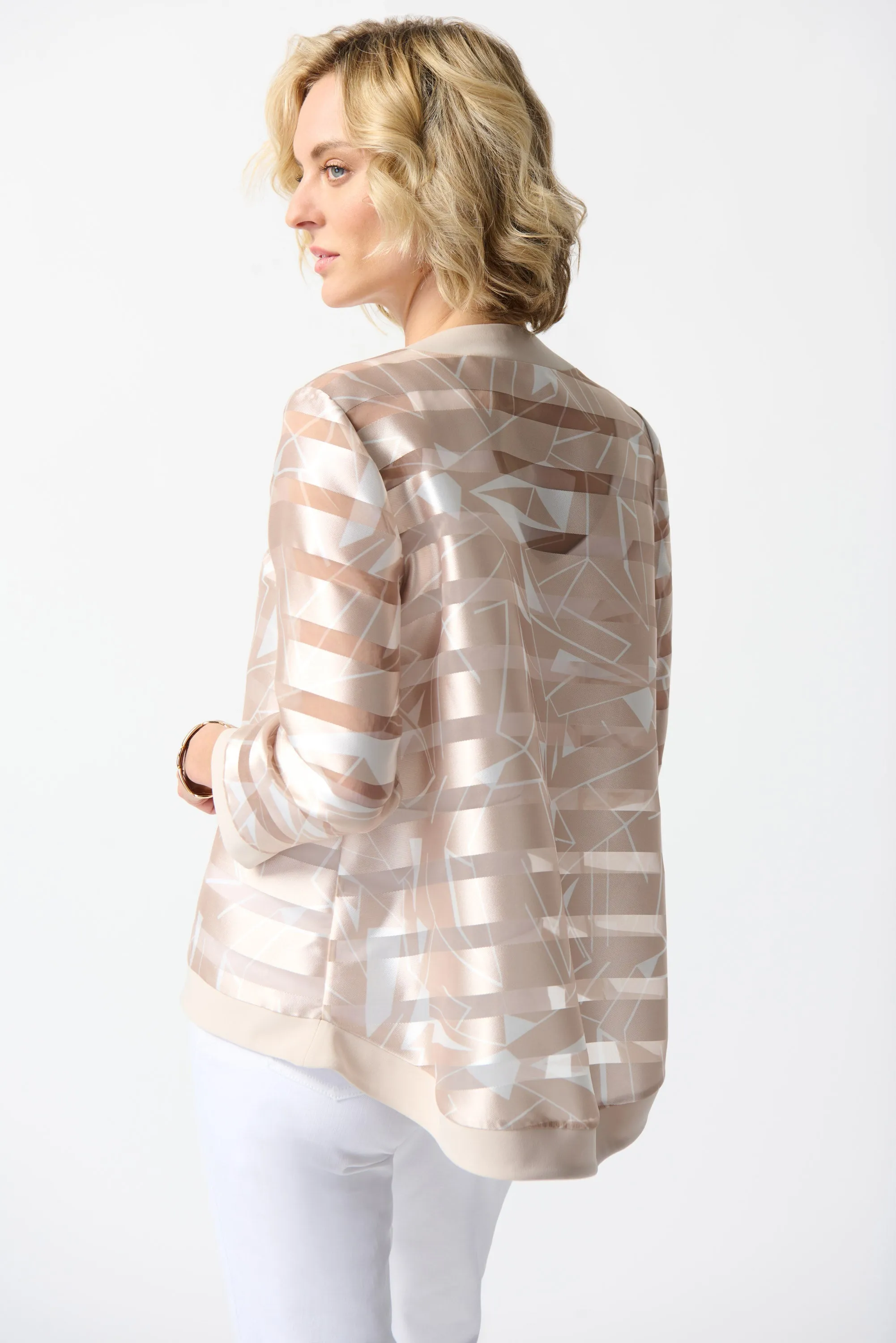 Shadow Stripe Organza Swing Jacket