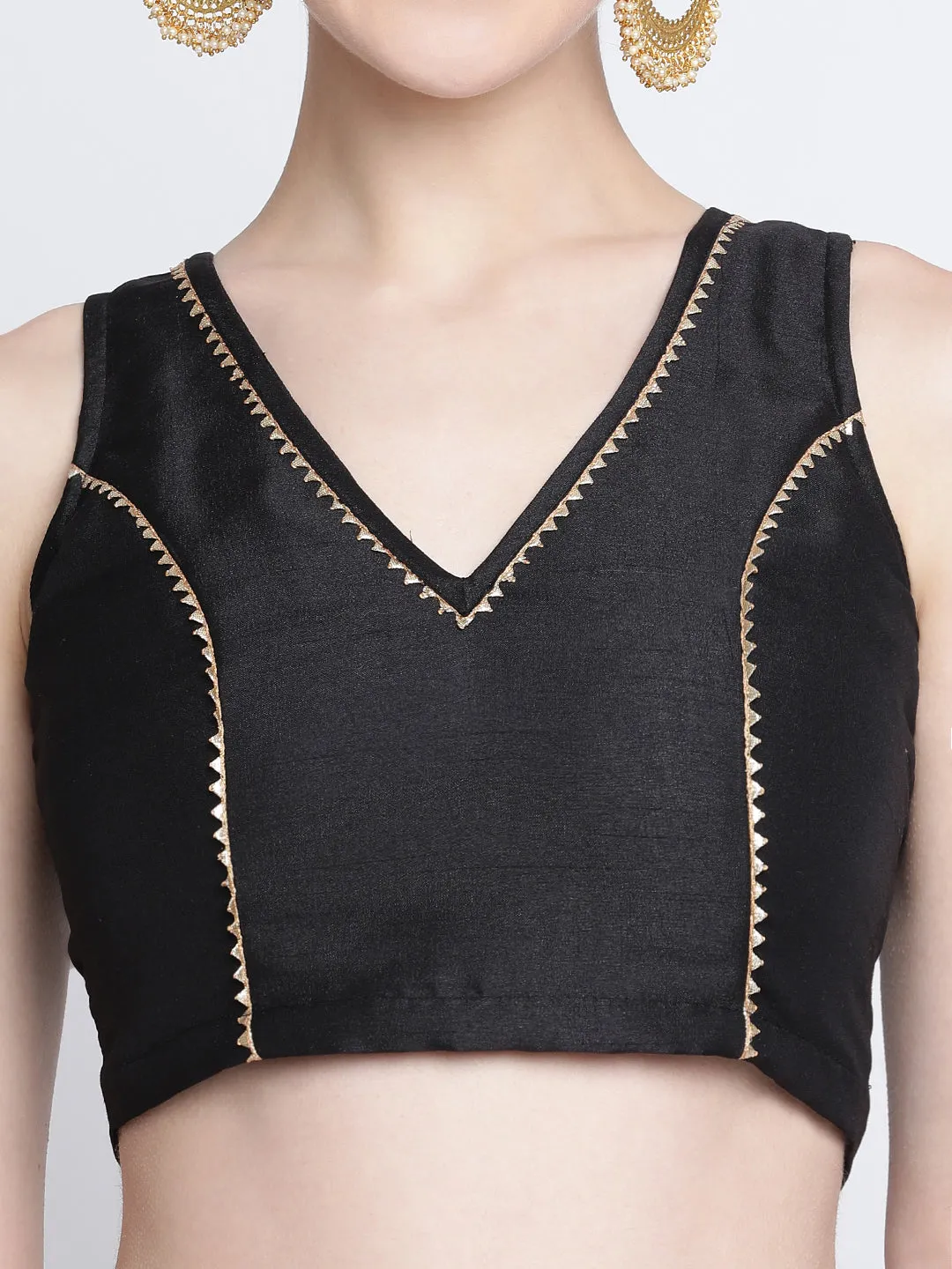 Silk Blend Embellished Crop Top