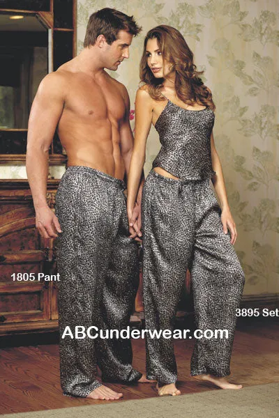 Silk Silver Leopard Loungepant - Clearance