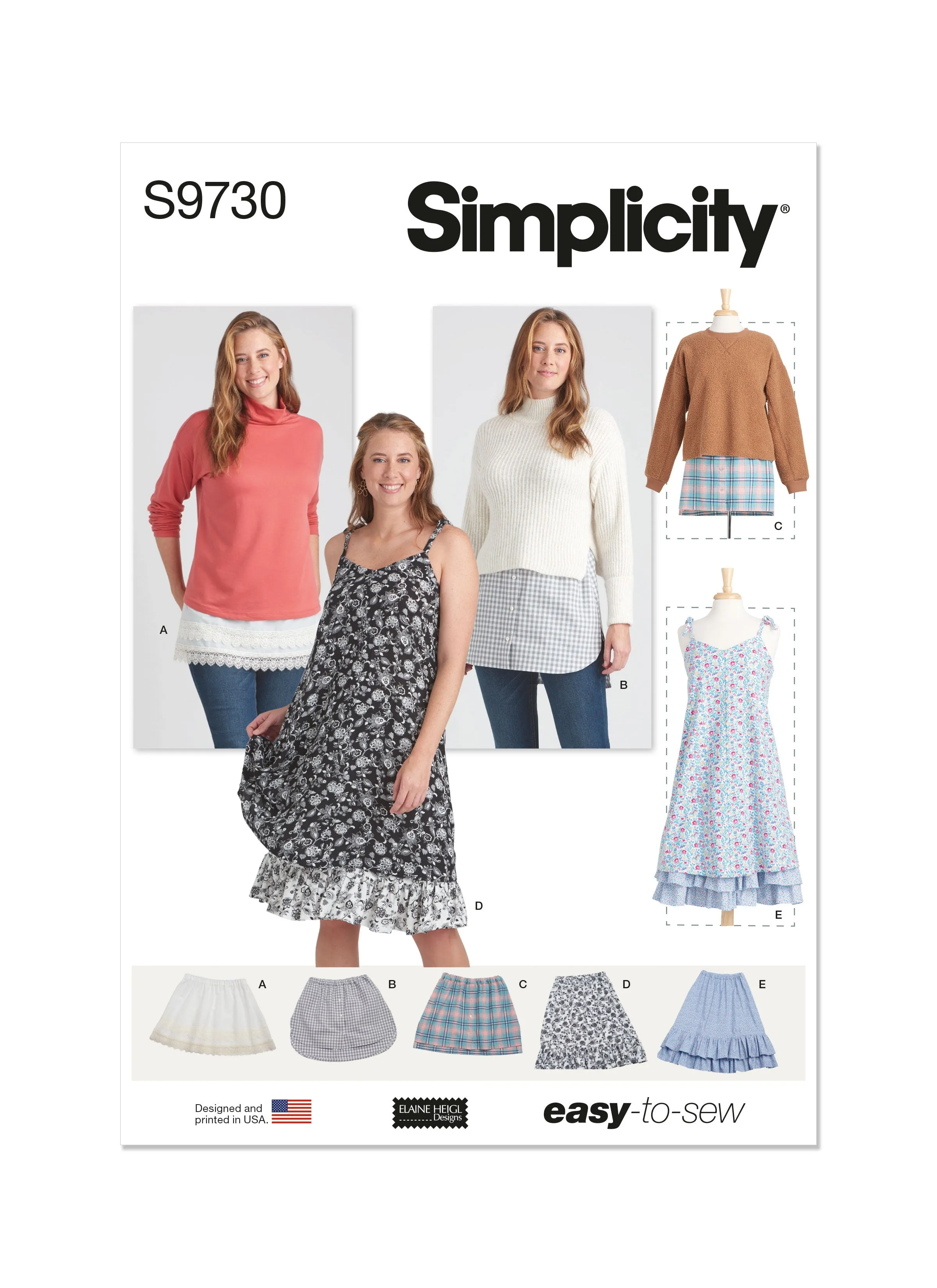 Simplicity 9730 Layering Slips pattern by Elaine Heigl Designs