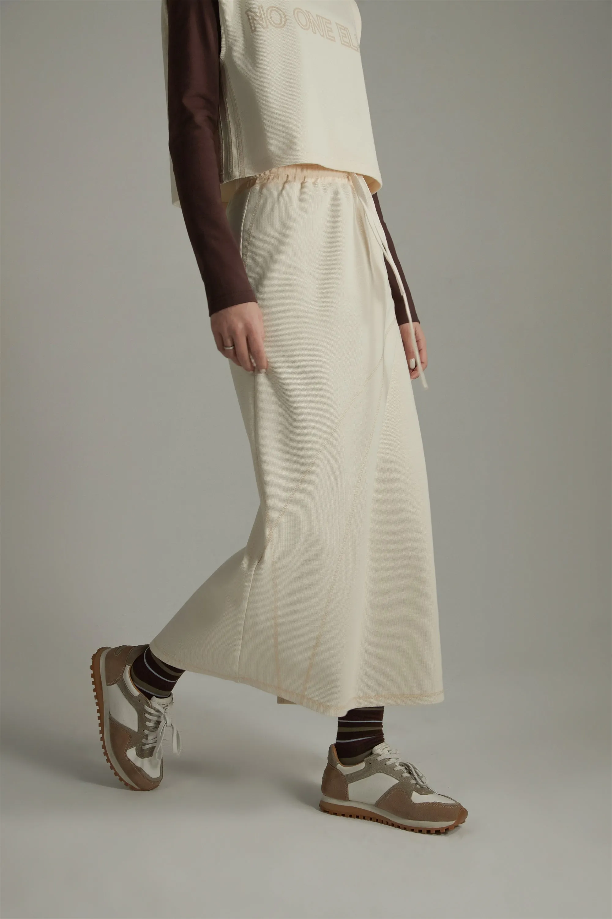 Slit String Long Skirt