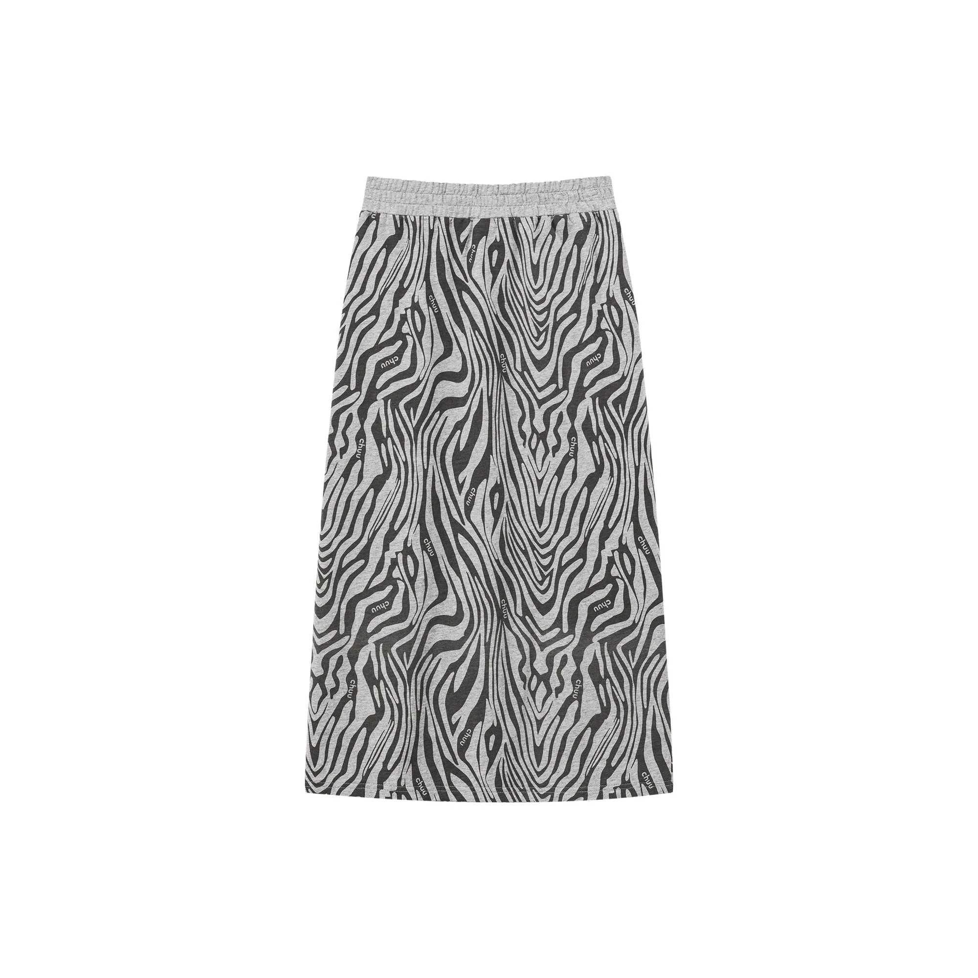 Slit Zebra Print Long Skirt