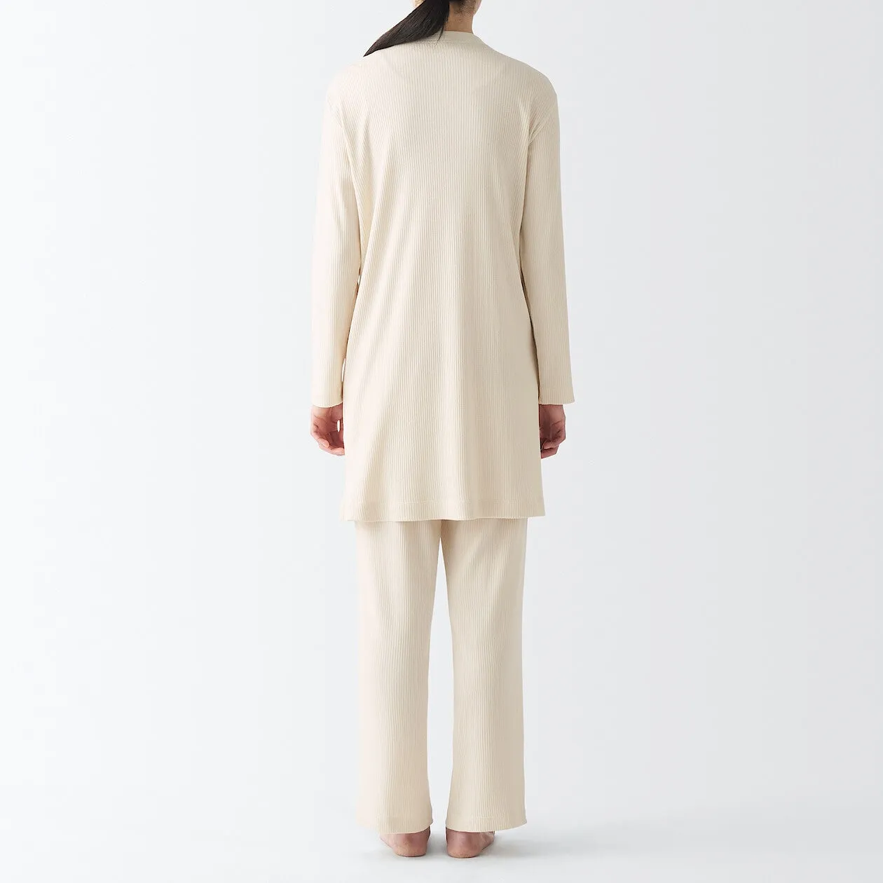 Smooth Ribbed Long Cardigan