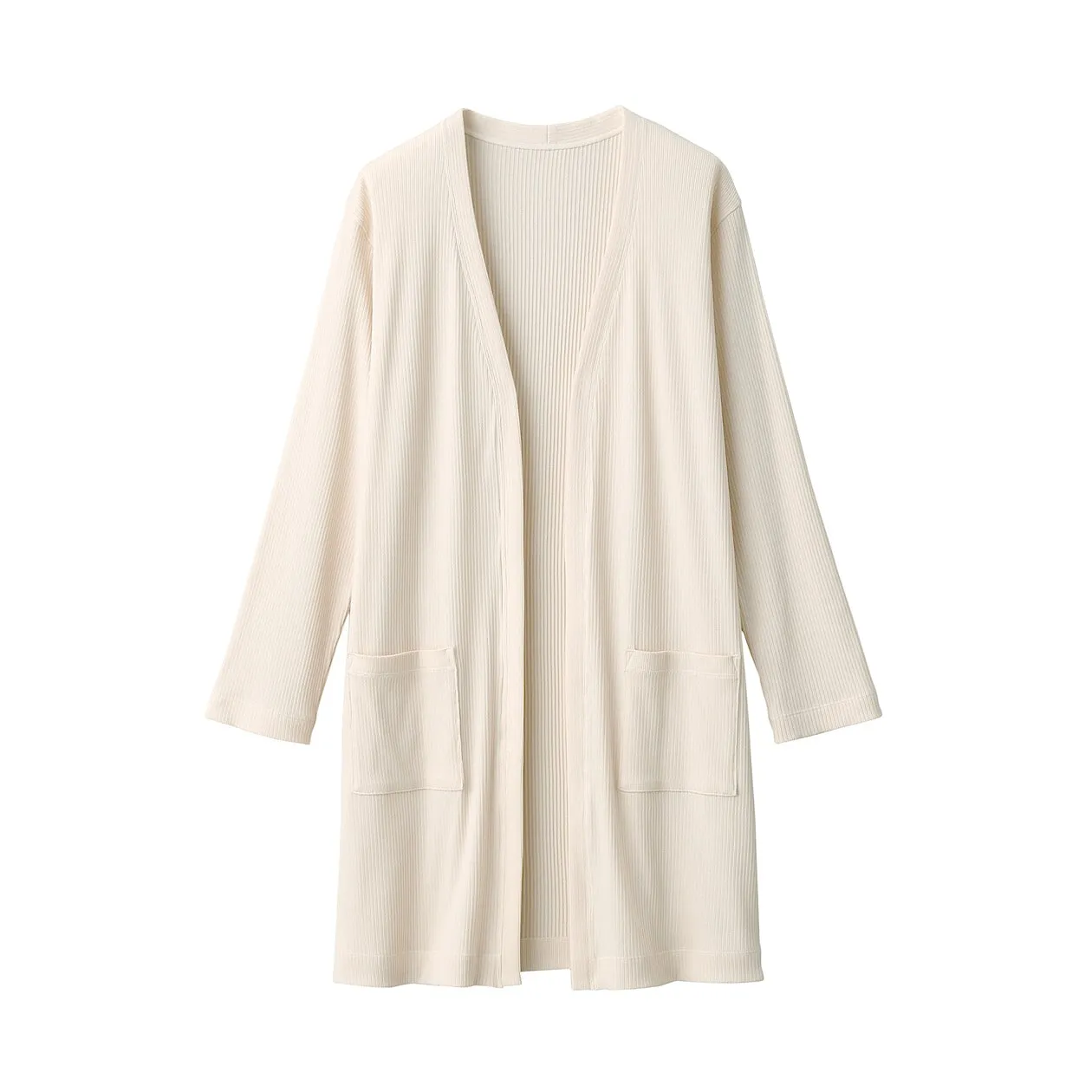 Smooth Ribbed Long Cardigan