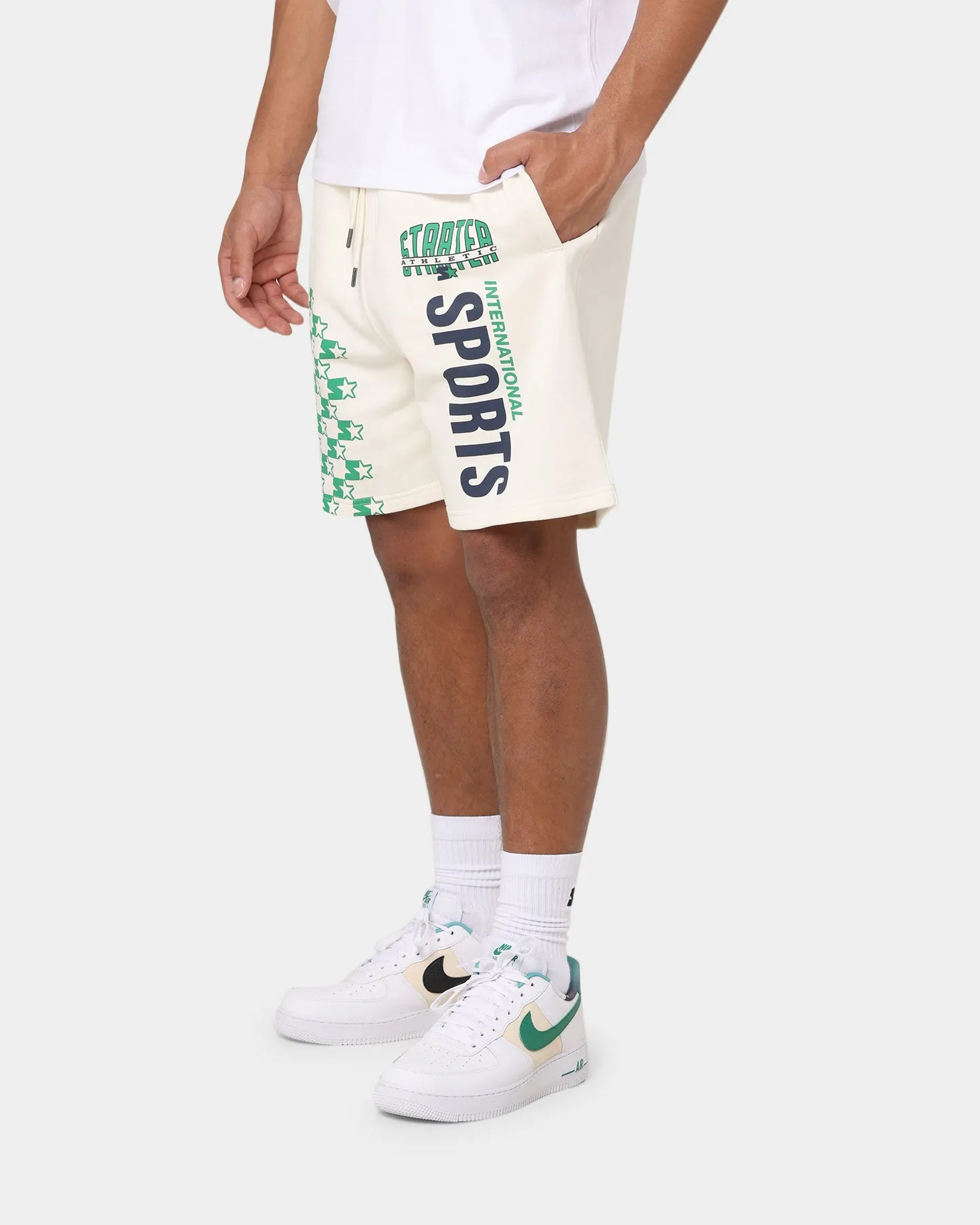 Starter International Sport Track Shorts Off White