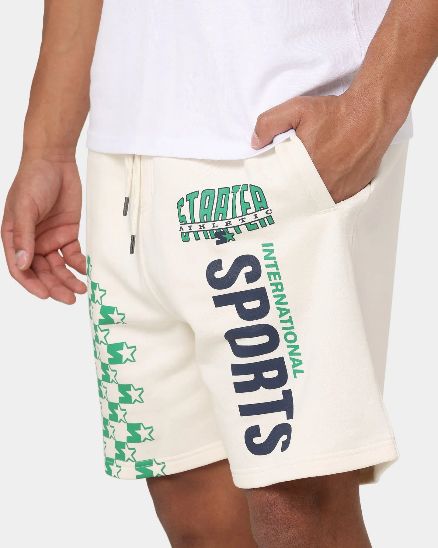 Starter International Sport Track Shorts Off White