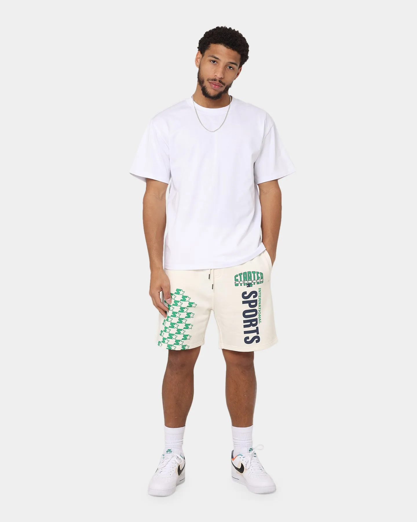 Starter International Sport Track Shorts Off White