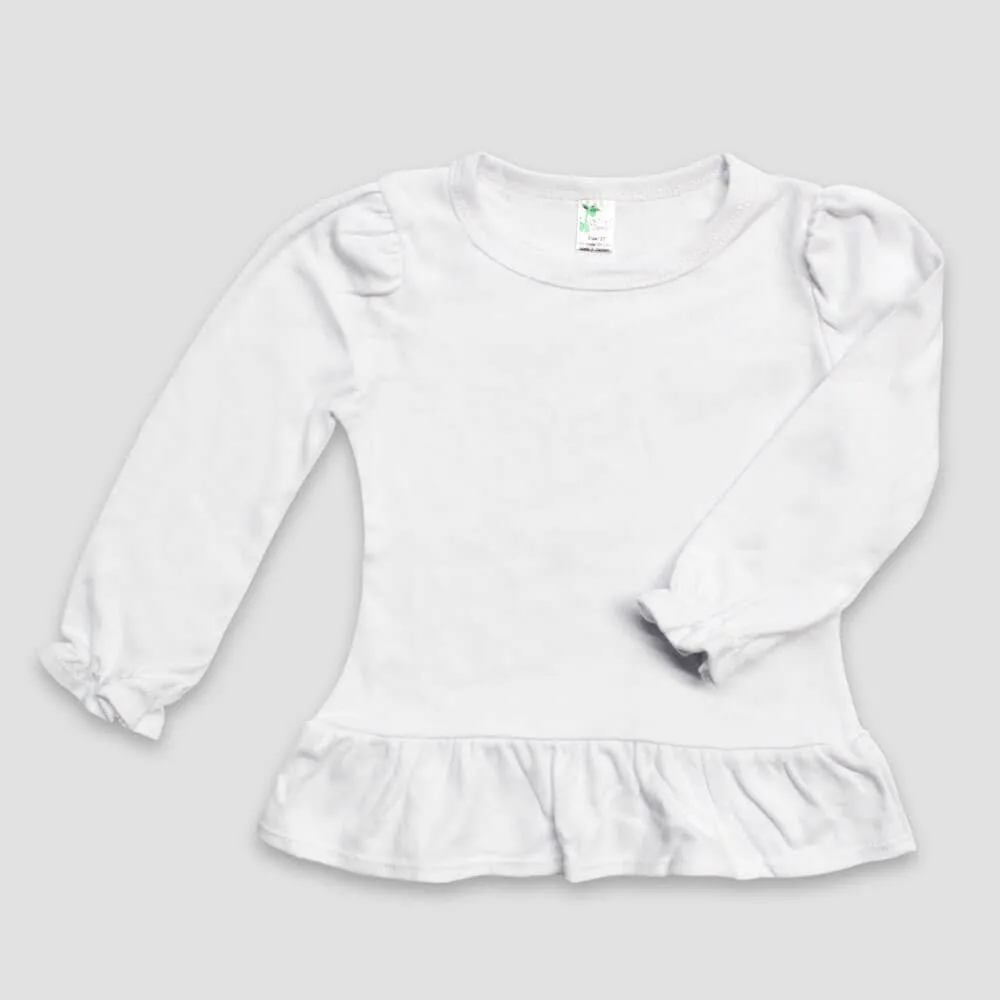 Toddler & Kids Puff Long Sleeve Ruffle Hem Top