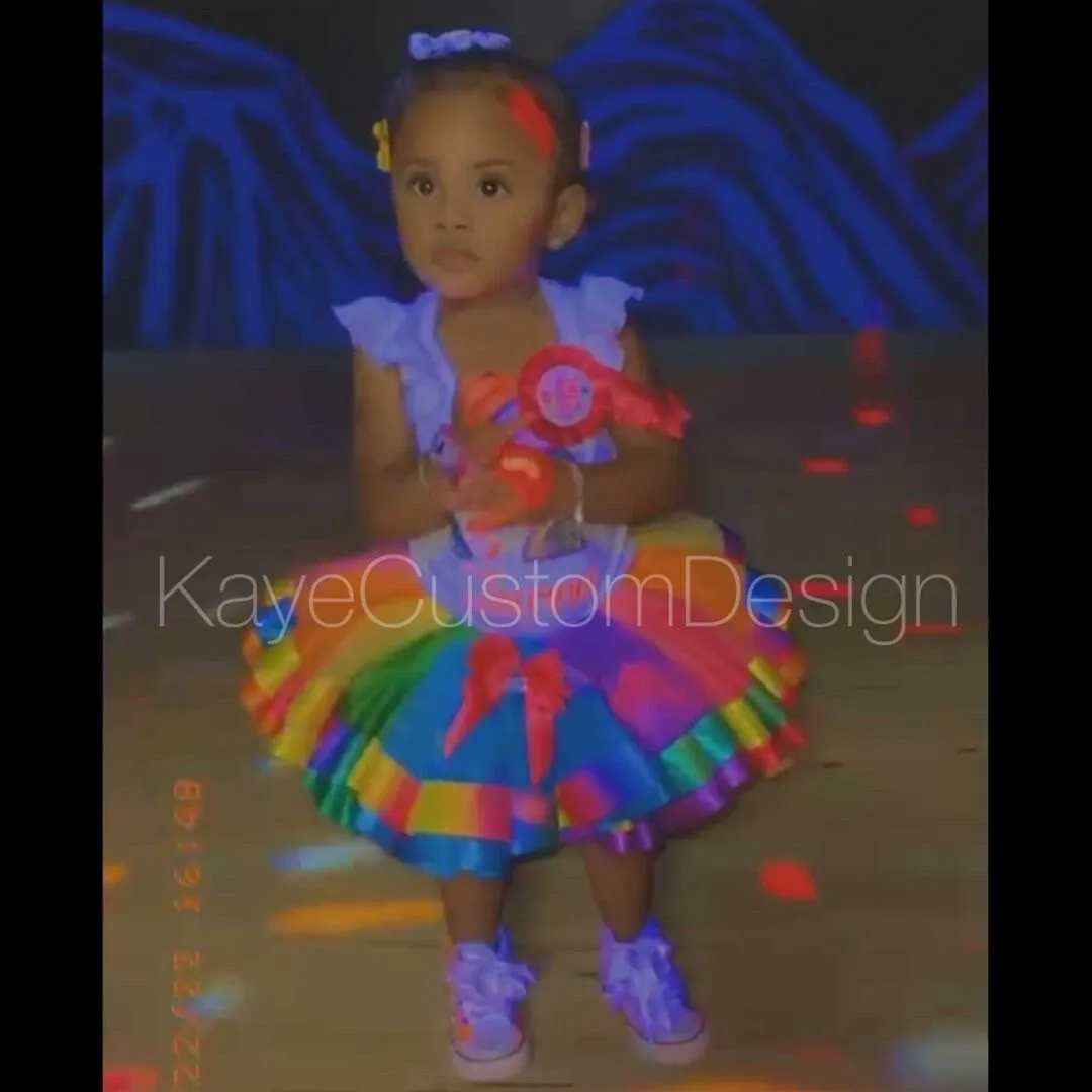 Unicorn Birthday Tutu Outfit, Colorful Tutu