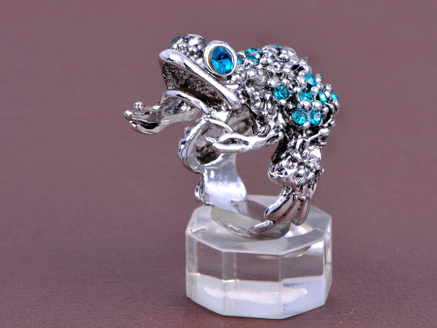 Vintage Antique Jewelry Emerald Frog Toad Finger Ring Size 7