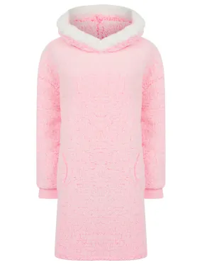 Women's Hetty Soft Fleece Chunky Loungewear Longline Pullover Hooded Top in Pink - Tokyo Laundry